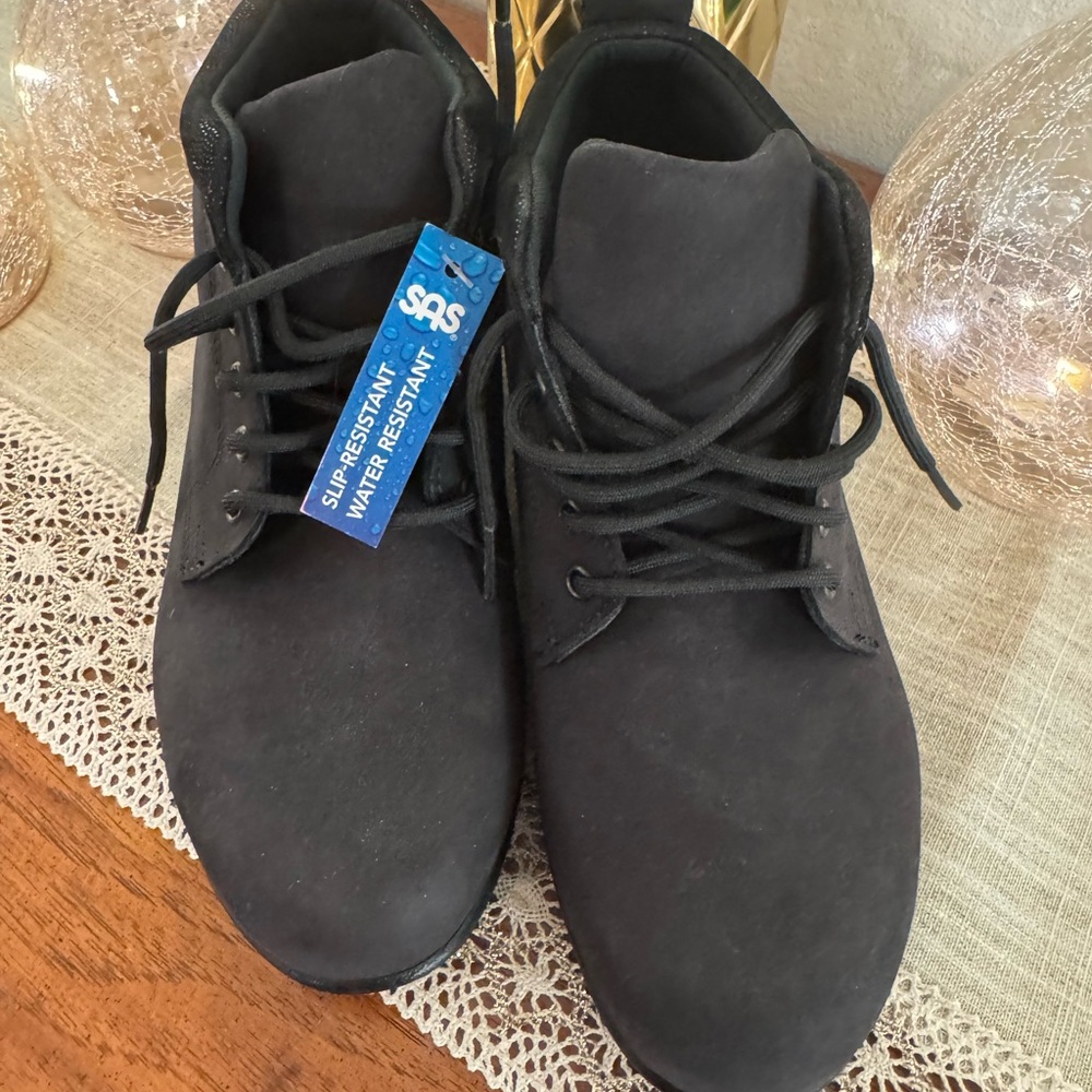 New With Tags!! SAS Woman’s Black Suede Ankle Boots